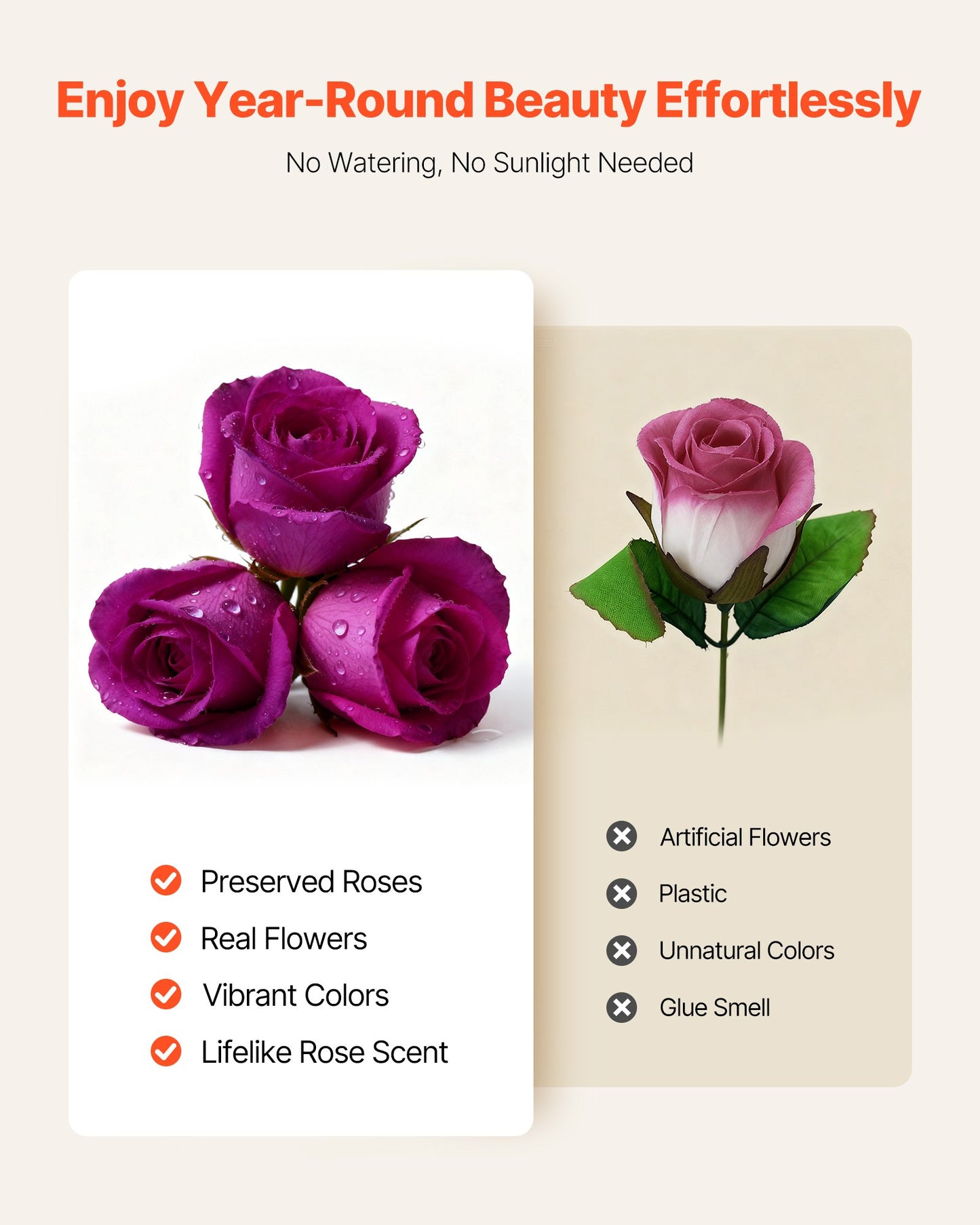 Forever Flowers, 27 Preserved Roses In Heart Shape Box, Eternal Flowers Immortal Purple Bouquet