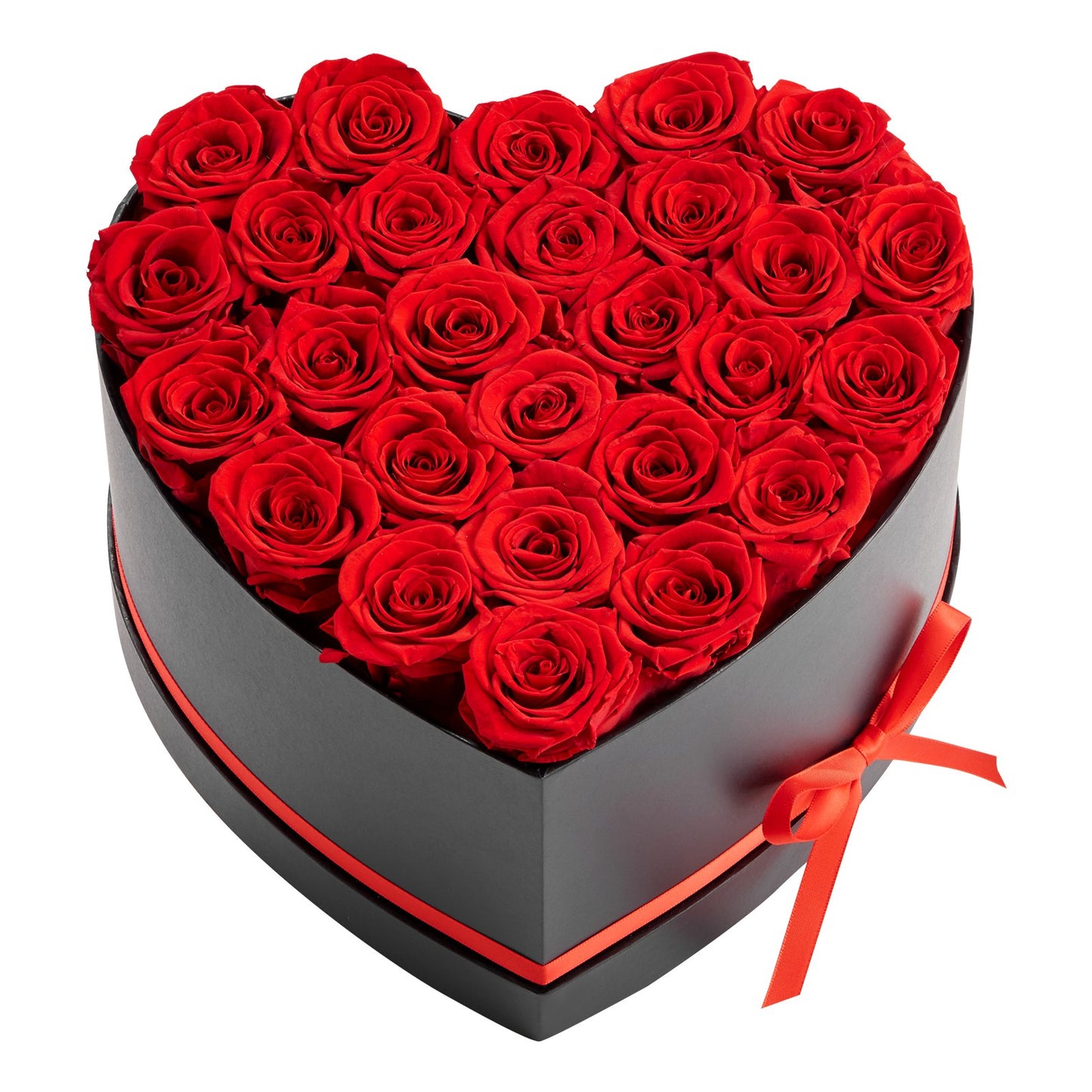 Forever Flowers, 27 Preserved Roses In A Heart Shape Box, Eternal Flowers Immortal Red Bouquet